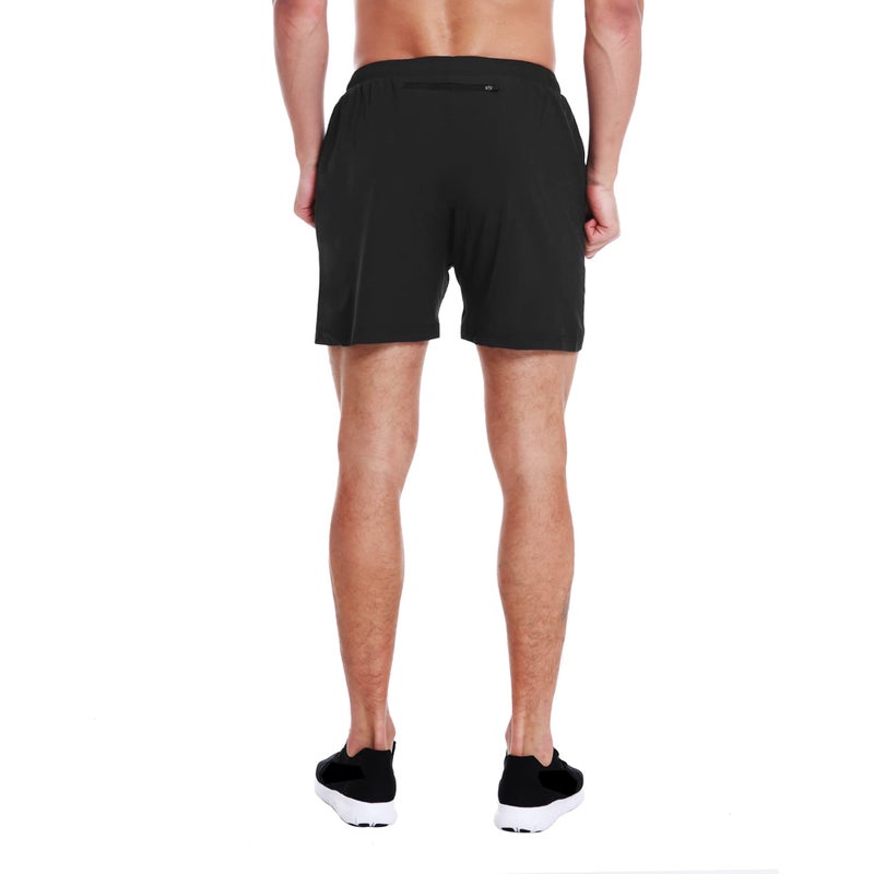EZRUN Men's 5 Inches Running Workout Shorts Quick Dry Lightweight Athletic Shorts with Liner Zipper Pockets,Black,XL - Image 3